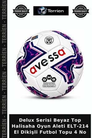 Delux Serisi Beyaz Top Halisaha Oyun Aleti ELT-214 El Dikişli Futbol Topu 4 No