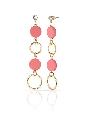 Duke Nickle Pembe Zincir Küpe RDPK5075