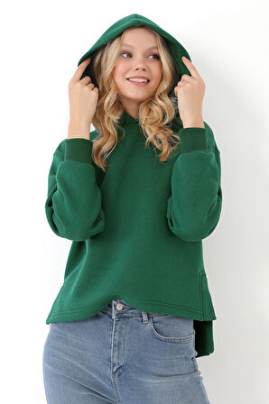 RUDY CO KAPÜŞONLU YIRTMAÇLI SWEATSHİRT