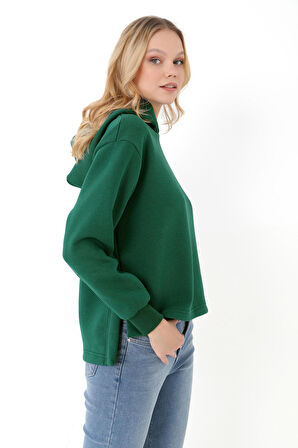 RUDY CO KAPÜŞONLU YIRTMAÇLI SWEATSHİRT