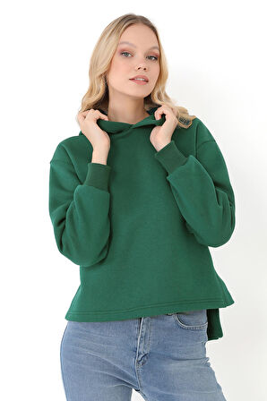 RUDY CO KAPÜŞONLU YIRTMAÇLI SWEATSHİRT