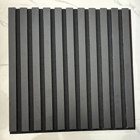50x50cm 1 Adet Siyah Renk Akustik Panel 3mm Keçe Ve 8mm Mdflam Salon Ofis Duvar Çıtası Paneli Cide