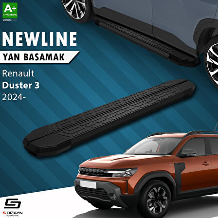 S-Dizayn Renault Duster 3 NewLine Siyah Yan Basamak 183 Cm 2024 Üzeri A+ Kalite