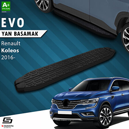 S-Dizayn Renault Koleos 2 Evo Siyah Yan Basamak 163 Cm 2016 Üzeri A+ Kalite