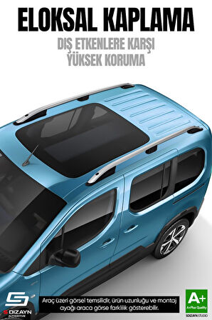 S-Dizayn Renault Kangoo 2 Kısa Şase Aluminyum Gri Tavan Çıtası 2008-2020 A+ Kalite