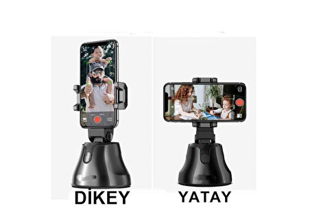 360° Hareket Algılayıcı Akıllı Selfie-Tripod Otomatik Yüz Takip Sistemli Telefon Tutucu