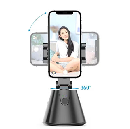 360° Hareket Algılayıcı Akıllı Selfie-Tripod Otomatik Yüz Takip Sistemli Telefon Tutucu