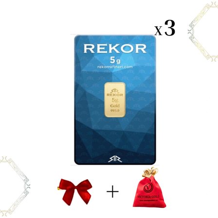 3 Adet 5 gr 24 Ayar Altın ( REKOR )