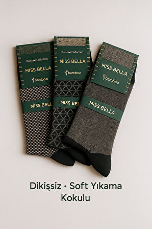 Missbella Bambu Desenli Erkek Çorap 6 Adet