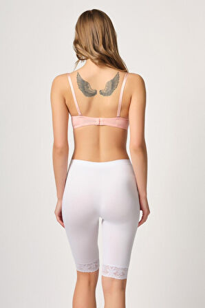 Beyaz Mı Emay 3004 Soft Uzun Paça Dantel Boxer
