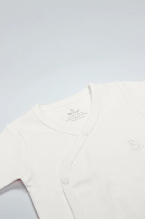 Bistyle Organik Natural Basic Style Kruvaze Yarım Kol Body Bs17101 Ekru