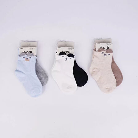 Retkit 2'li Erkek Bebek Soket Çorap K44144 Asorti