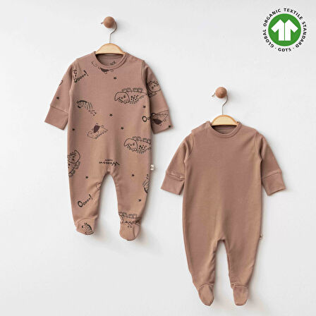 Eslenza Baby Organik 2'li Tulum 0049 Kahve