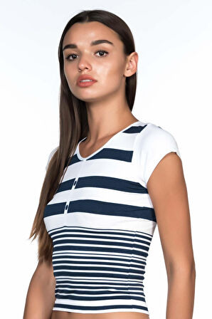 Beyaz-laci Mı Emay 5026 Soft Seamless T Shirt