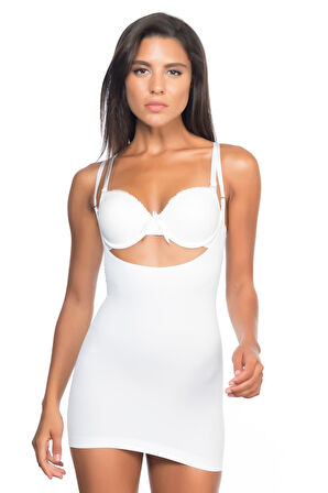 Beyaz Mı Emay 5043 Göğsü Açık Masajlı Korse