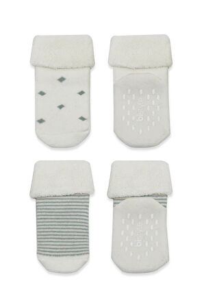 Bistyle 2'li Havlu Soket Kaymaz Çorap 10504 Nil Ekru