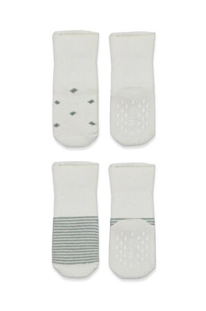 Bistyle 2'li Havlu Soket Kaymaz Çorap 10504 Nil Ekru