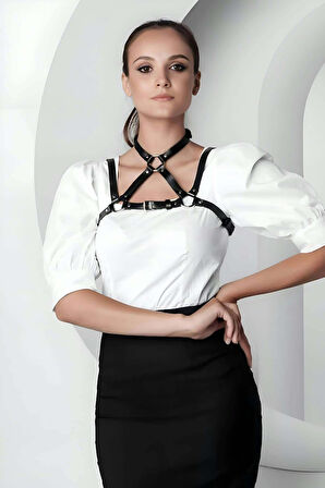 Şık Crop Yaka Harness, Giysi Üzeri Tamamlayıcı Yaka Aksesuar - Brf1290