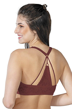 Bordo Mı Emay 187 B Önden Açılır Balenli Sporcu Sütyen