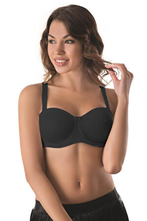 Siyah Mı Emay 159 C Balenli Straplez Toparlayıcı Sütyen