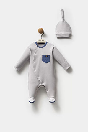 Moi Noi Şapkalı Tulum Mnb1250 Gri