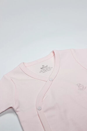 Bistyle Organik Natural Basic Style Kruvaze Uzun Kol Body Bs17102 Pembe
