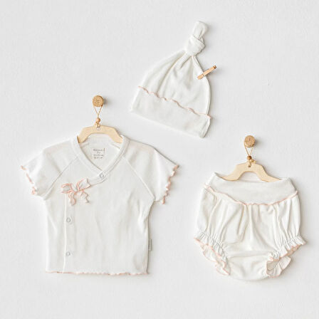 3'lü Basic Bebe Takım Ekru