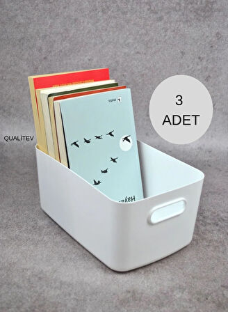3'lü Dolap Içi Düzenleyici Sepet / Dekoratif Saklama Kutusu/ Banyo Ve Mutfak Organizer25cmx15cmx10cm