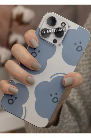 Realme GT3 Uyumlu Sevimli Bulut Tasarımlı Şeffaf Telefon Kılıfı Kapak Case