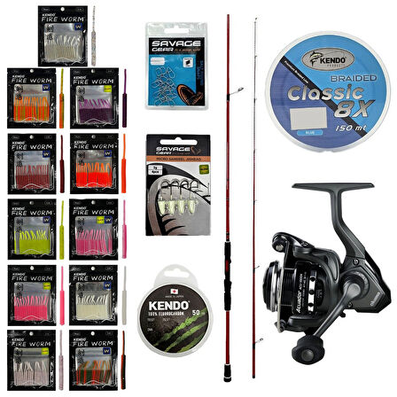 YekOutdoor FireWorm LRF Seti Okuma Red Spin 7'0'' 2.12 cm 1-12 gr 2 Parça&Okuma Acuador ACU-1000A 3+1BB Olta Makinesi