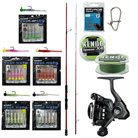 YekOutdoor HookWorm LRF Seti Okuma Red Spin 7'0'' 2.12 cm 1-12 gr 2 Parça&Okuma Acuador ACU-1000A 3+1BB Olta Makinesi