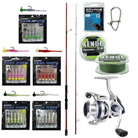 YekOutdoor HookWorm LRF Seti Okuma Red Spin 7'0'' 2.12 cm 1-12 gr 2 Parça&Okuma ARIA-1000a 1BB Olta Makinesi