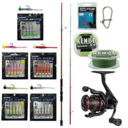 YekOutdoor HookWorm LRF Seti Okuma Red Spin 7'0'' 2.12 cm 1-12 gr 2 Parça&Okuma Ceymar HD CHD-1000A 7+1BB Olta Makinesi