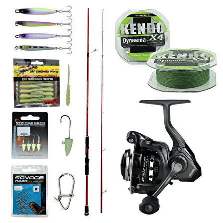 YekOutdoor Okuma Profesyonel LRF Seti Okuma Red Spin 7'6'' 228 cm 3-15 gr 2 Parça&Okuma Acuador ACU-1000A 3+1BB Olta Makinesi