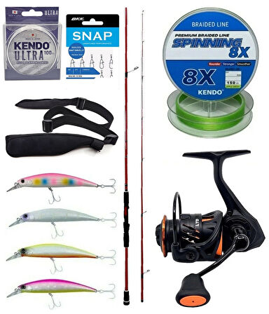 Yek Outdoor Spin Olta Seti Okuma Red Spin 9'2'' 279 cm 10-40 gr 2 Parça&Savage Gear Orange LTD 4000 FD 8+1BB Olta Makinesi