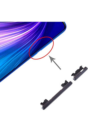 Redmi Note 8 Pro Uyumlu Dış Tuş Plastiği SİYAH