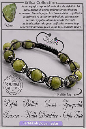 Sertifikalı Gerçek AAA+ Kalite Terahertz - Kanada Yeşim Taşı Bileklik