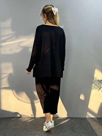 Reka Moda Kadın Iki Iplik Viskon Pamuk Kumaş Arma Detaylı Ikili Takım