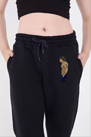 Reka Moda Lastikli Üç İplik Baskılı Eşofman Pantolon - Lacivert