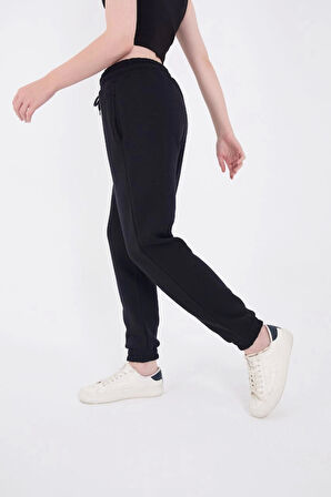 Reka Moda Üç İplik Lastikli Baskılı Eşofman Pantolon - Lacivert