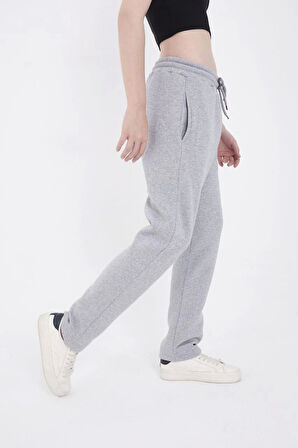 Reka Moda Lastikli Baskılı Eşofman Pantolon - Gri