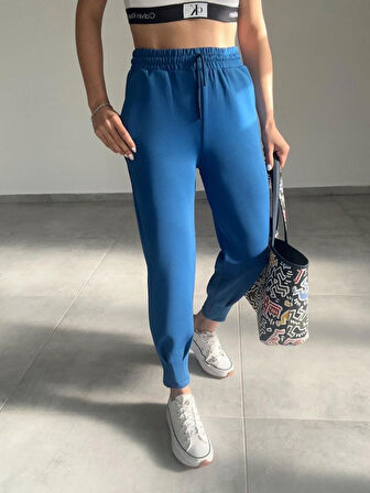 Reka Moda Kadın Uzun Kol V Yaka Kapüşon Detay Sweat Ve Yüksel Bel Eşofman Ikili Takım