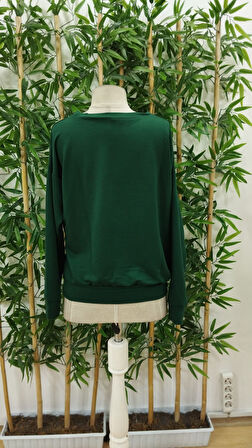 Reka Moda Kadın Yılbaşı Özel Uzun Kollu Bisiklet Yaka Desenli Viskon Iki Iplik Bluz