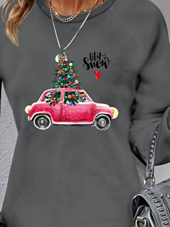 Reka Moda Kadın Uzun Kollu Bisiklet Yaka Desenli Viskon Iki Iplik Elbise