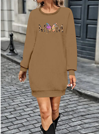 Reka Moda Kadın Uzun Kollu Bisiklet Yaka Viskon Iki Iplik Elbise