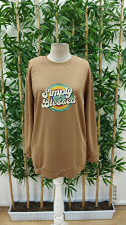 Reka Moda Kadın Uzun Kollu Bisiklet Yaka Yazılı Viskon Iki Iplik Elbise