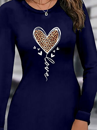 Reka Moda Kadın Uzun Kollu Bisiklet Yaka Kısa Viskon Iki Iplik Elbise