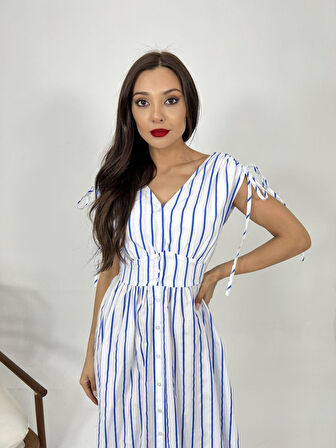 Reka Moda 5486 ELBİSE-BALTİMORE ÇİZGİLİ