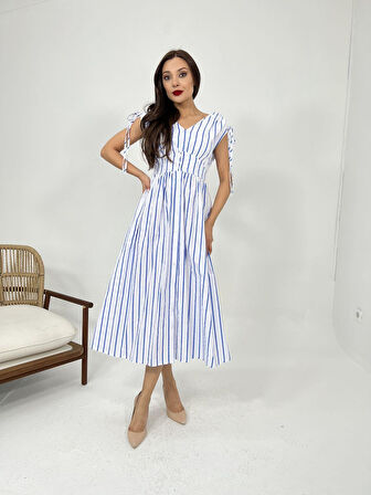 Reka Moda 5486 ELBİSE-BALTİMORE ÇİZGİLİ