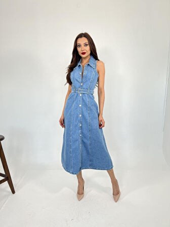 Reka Moda 6969 KOT ELBİSE-MAVİ